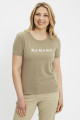 T-shirt marron Michigan imprimé bla bla bla