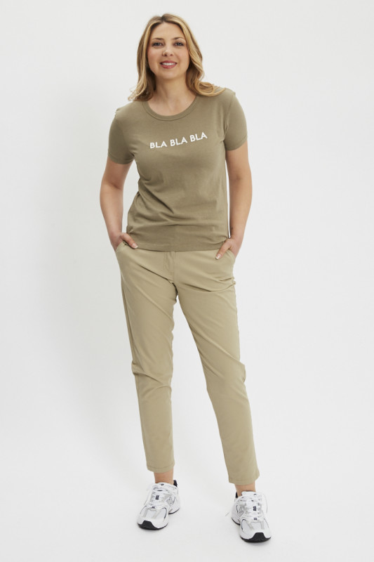 T-shirt marron Michigan imprimé bla bla bla JDY