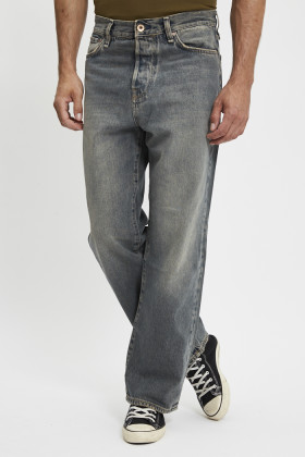 Jeans baggy denim délavé noir