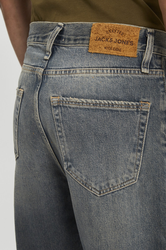 Jeans baggy denim délavé noir homme