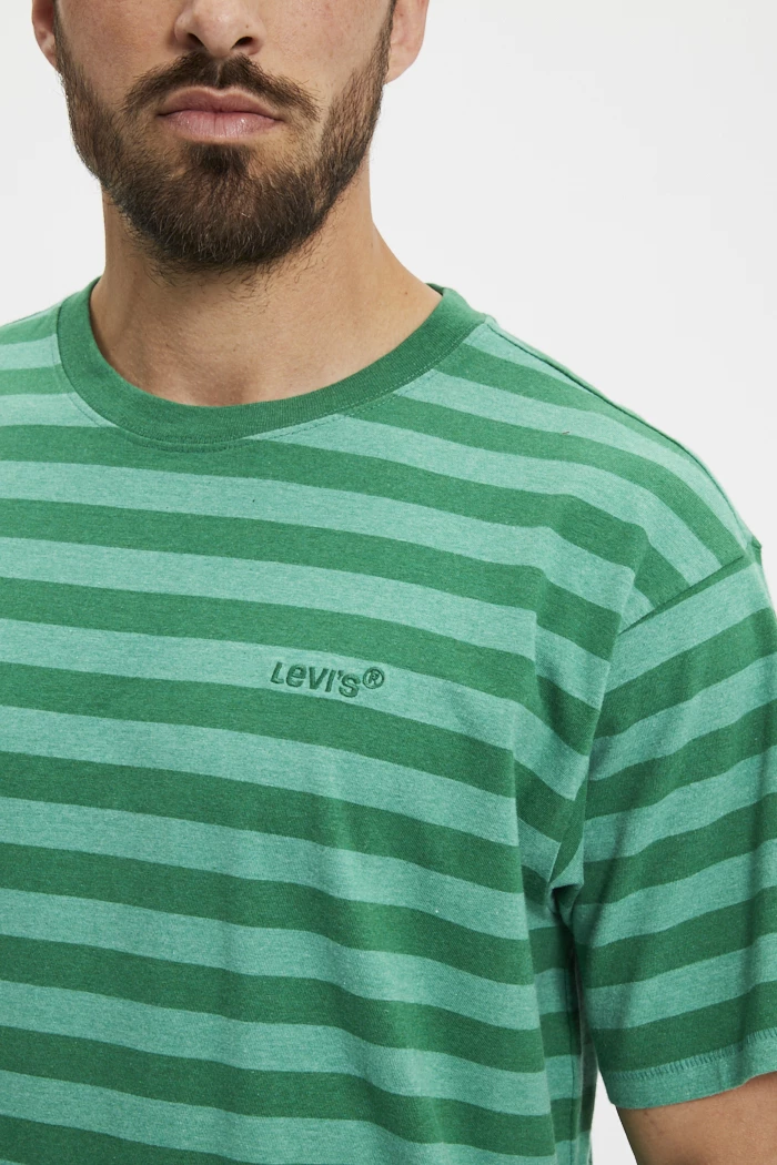 T-shirt Rayé Vert Homme - Marks And Spencer - Taille S - Mélange Coton (99% Coton, 1% élasthanne)