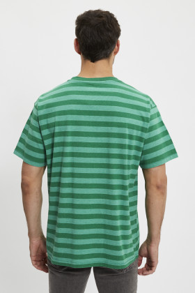 T-shirt Red Tab vert à rayures