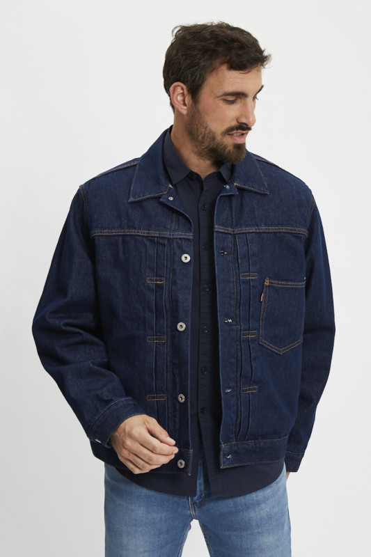 Veste Trucker en jeans dark indigo homme