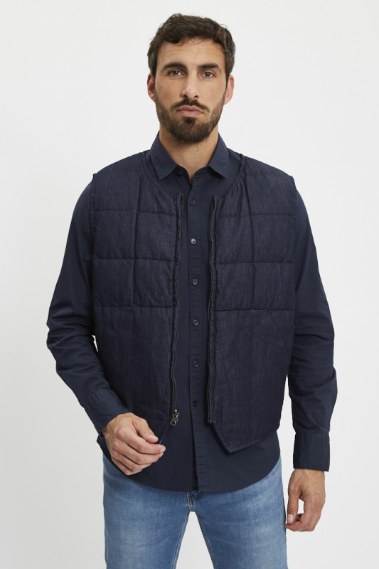Veste Trucker en jeans dark indigo levis gilet amovible