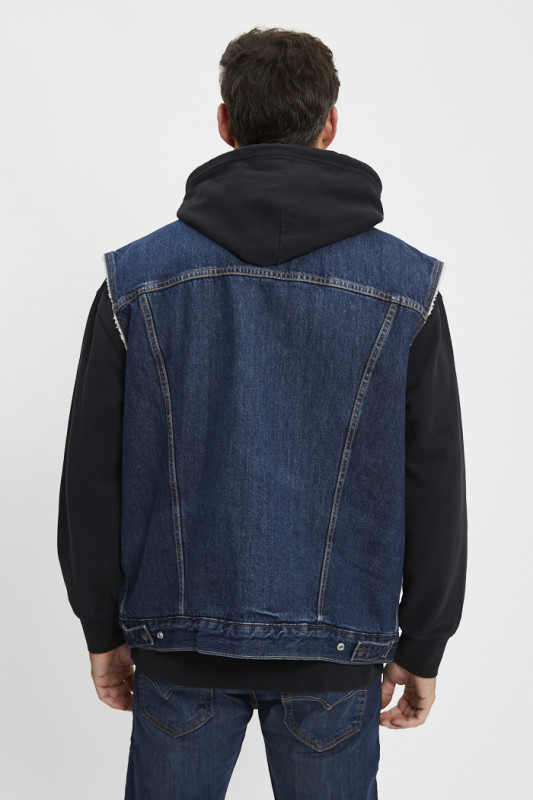 veste Trucker sherpa sans manches