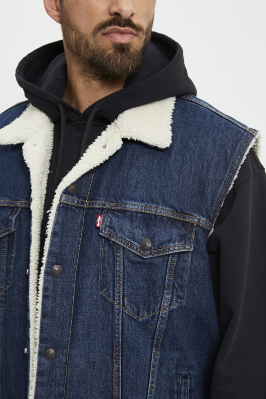 veste Trucker sherpa sans manches homme levi's