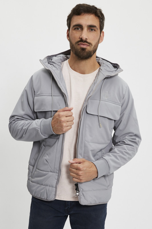 Parka matelassée grise homme