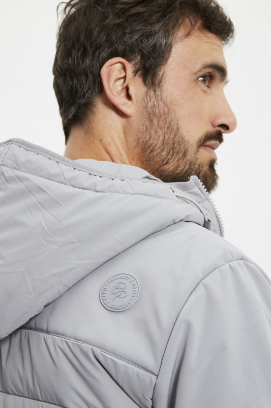 Parka matelassée grise homme coupe standard