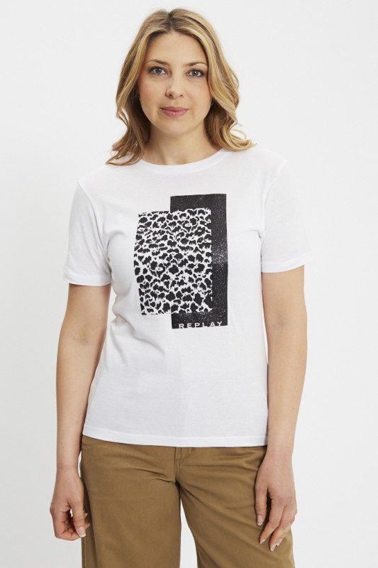 T-shirt Logo graphic blanc femme