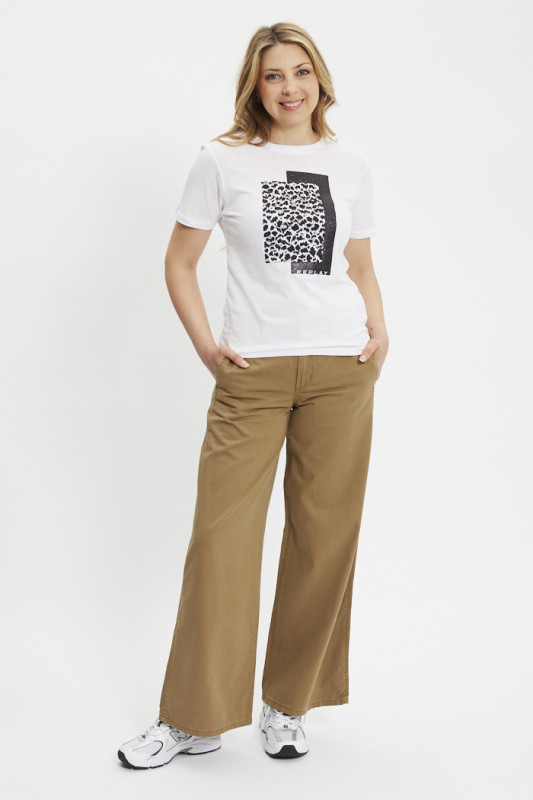 T-shirt Logo graphic blanc femme Replay