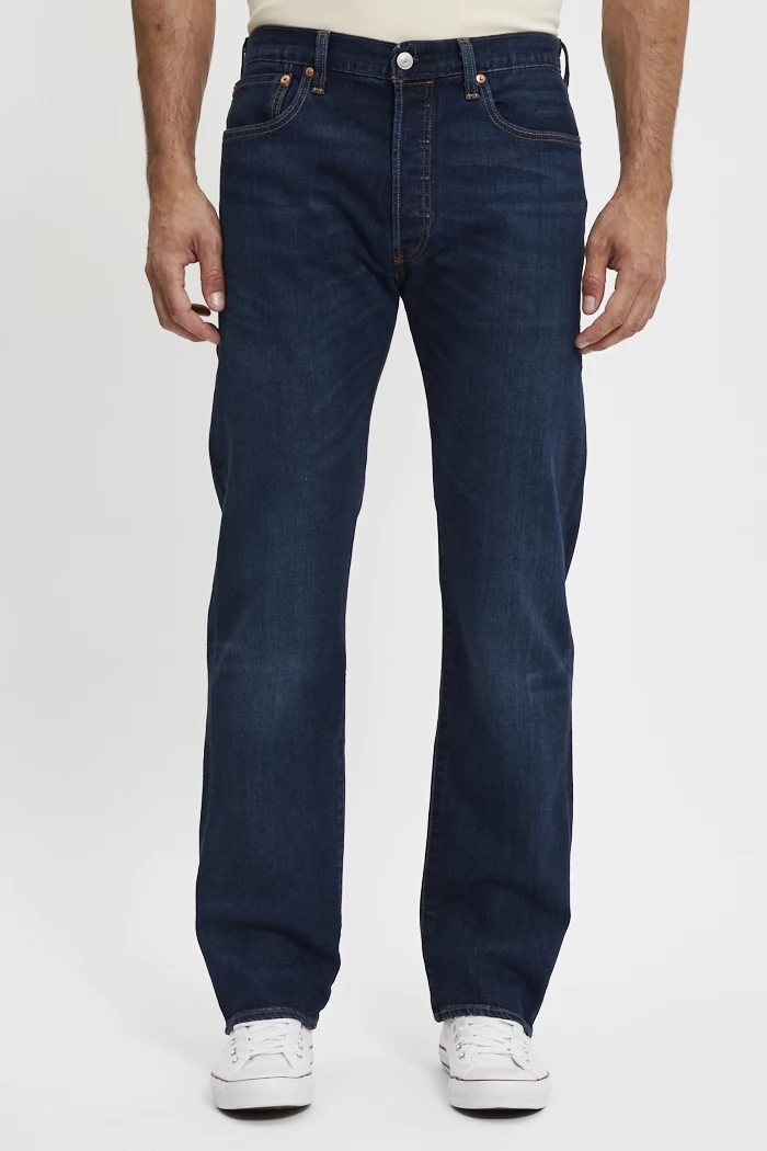 Levi's 501 Homme – Taille 31 Jambe 25 – Jean Droit Délavé Bleu Foncé – Occasion