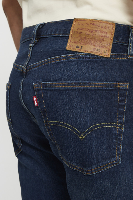 Jeans 501 levis Original denim stretch dark indigo homme Levi's