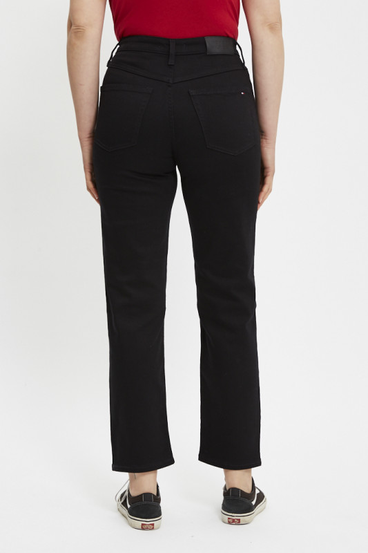 Jean droit classique taille haute noir Tommy Hilfiger
