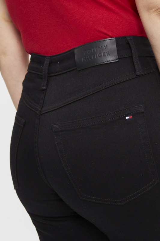 Jean droit classique taille haute noir Tommy Hilfiger