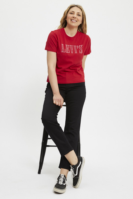 Jean droit classique taille haute noir Tommy Hilfiger