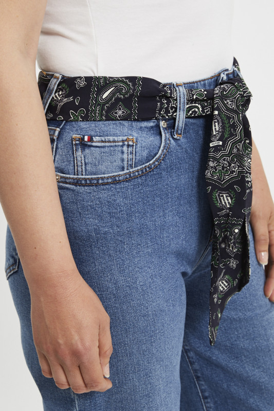 Jean balloon avec ceinture bandana