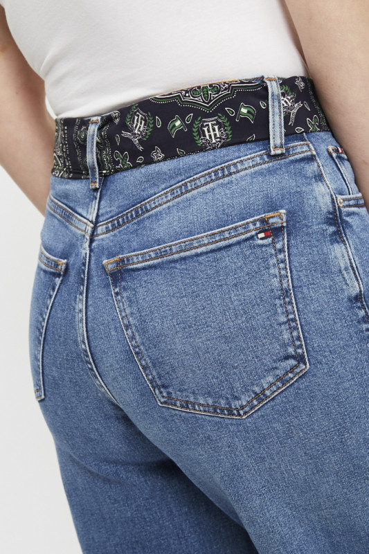 Jean balloon avec ceinture bandana