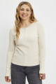 T-shirt Vacationer beige col tunisien
