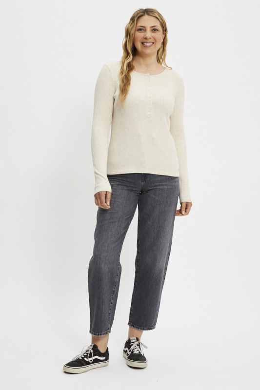 T-shirt Vacationer beige col tunisien femme levi's