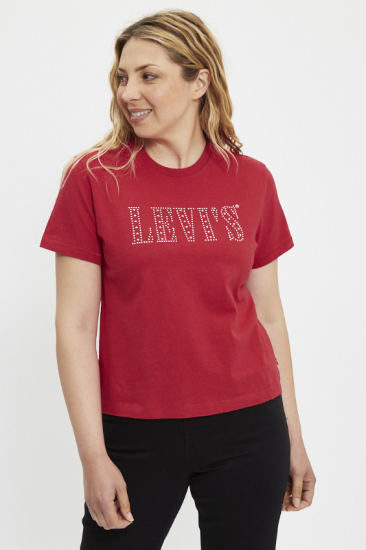 T-shirt graphic classique rouge femme