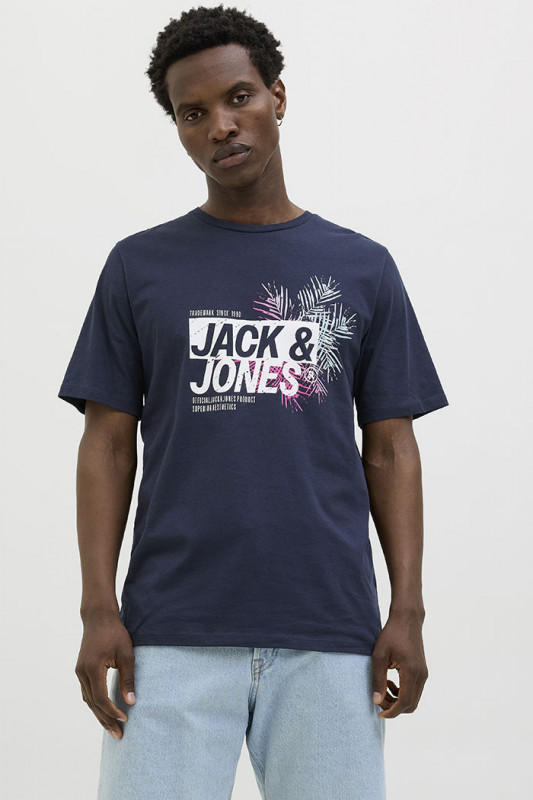 T-shirt graphique Jaxon bleu marine homme