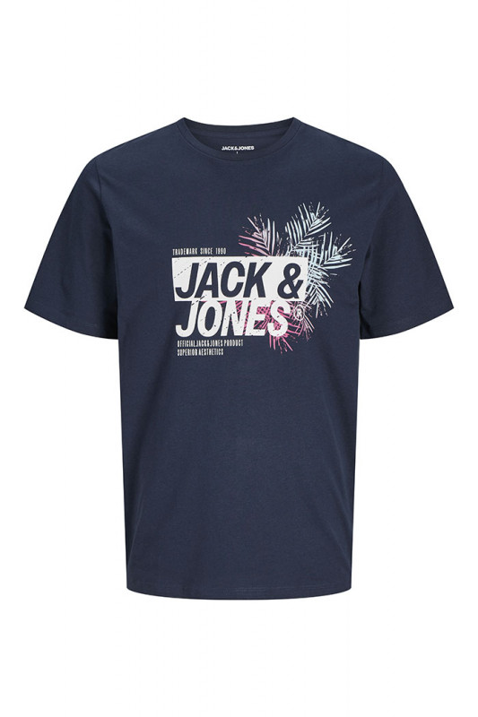 T-shirt graphique Jaxon bleu marine en coton