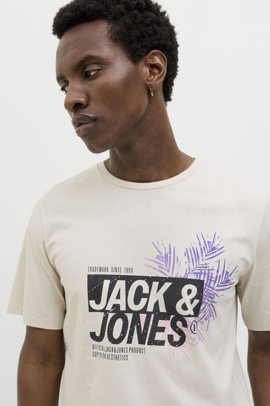 T-shirt graphique Jaxon beige jack & jones