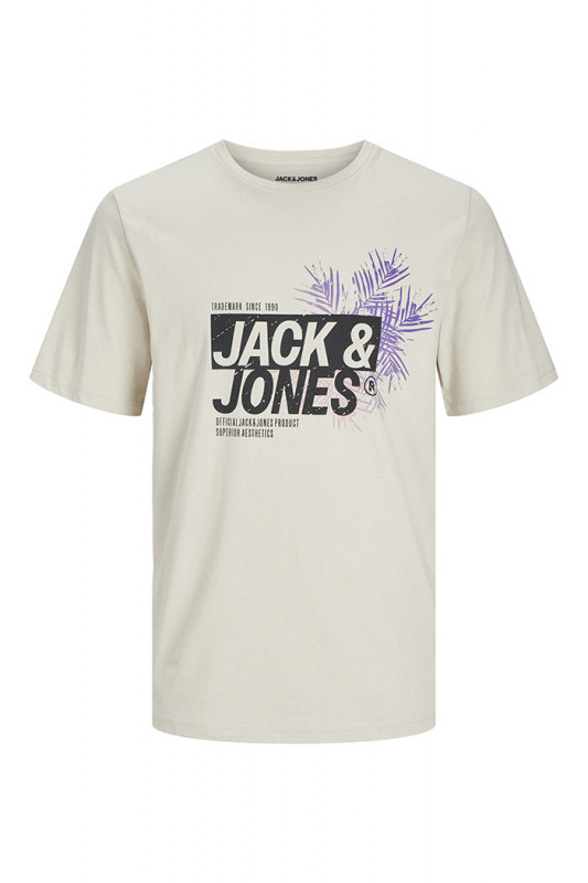 T-shirt graphique Jaxon beige en coton