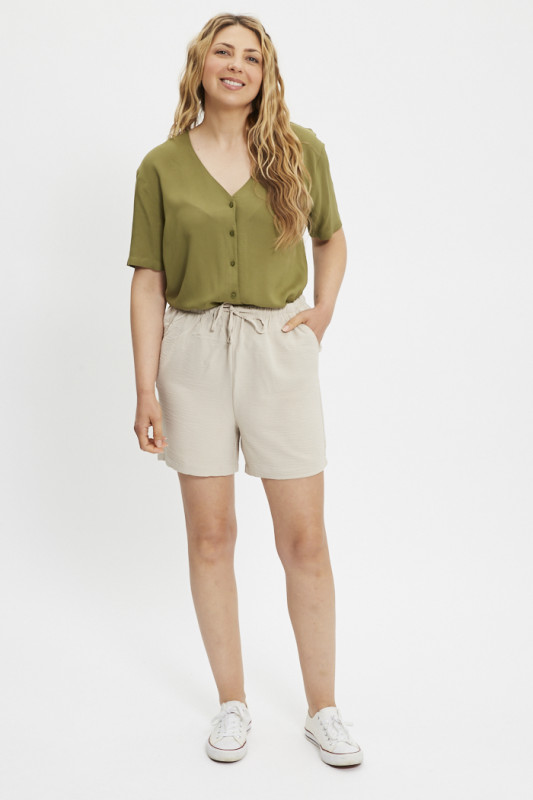 Short Lion taille haute beige femme JDY