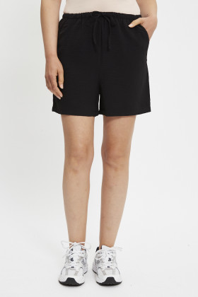 Short Lion taille haute noir femme