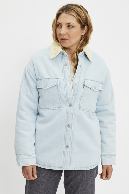Veste-chemise Lola en jean light indigo femme