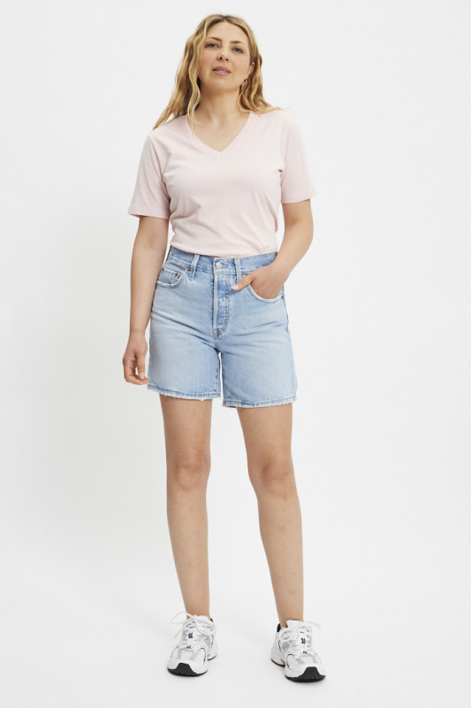 Short 501 mi-cuisse denim indigo femme levi's