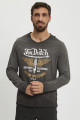 Tee shirt manches longues effet chiné gris