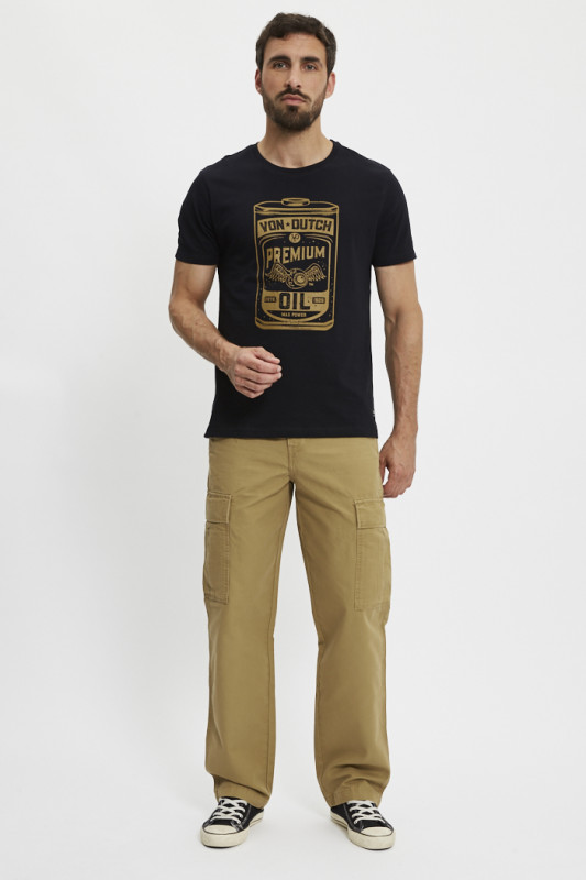 T-shirt Oil regular noir dutch