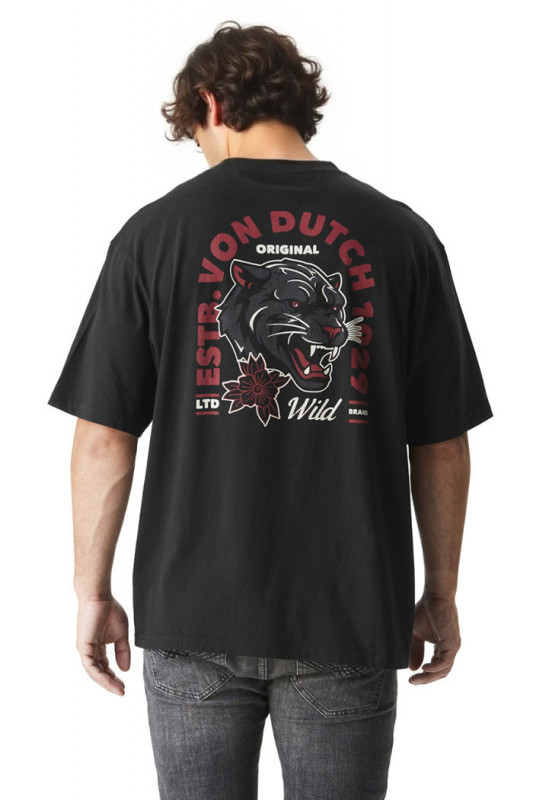 T-shirt Wild noir coupe relaxed