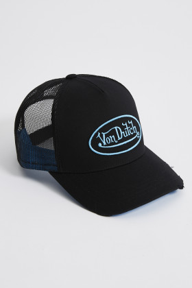 Casquette baseball noire et bleu cyan homme Von Dutch