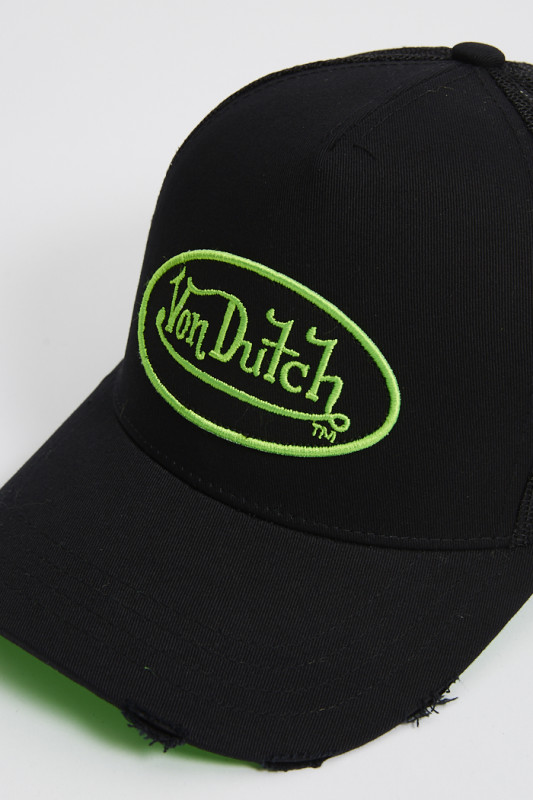Casquette baseball noire et verte Von Dutch