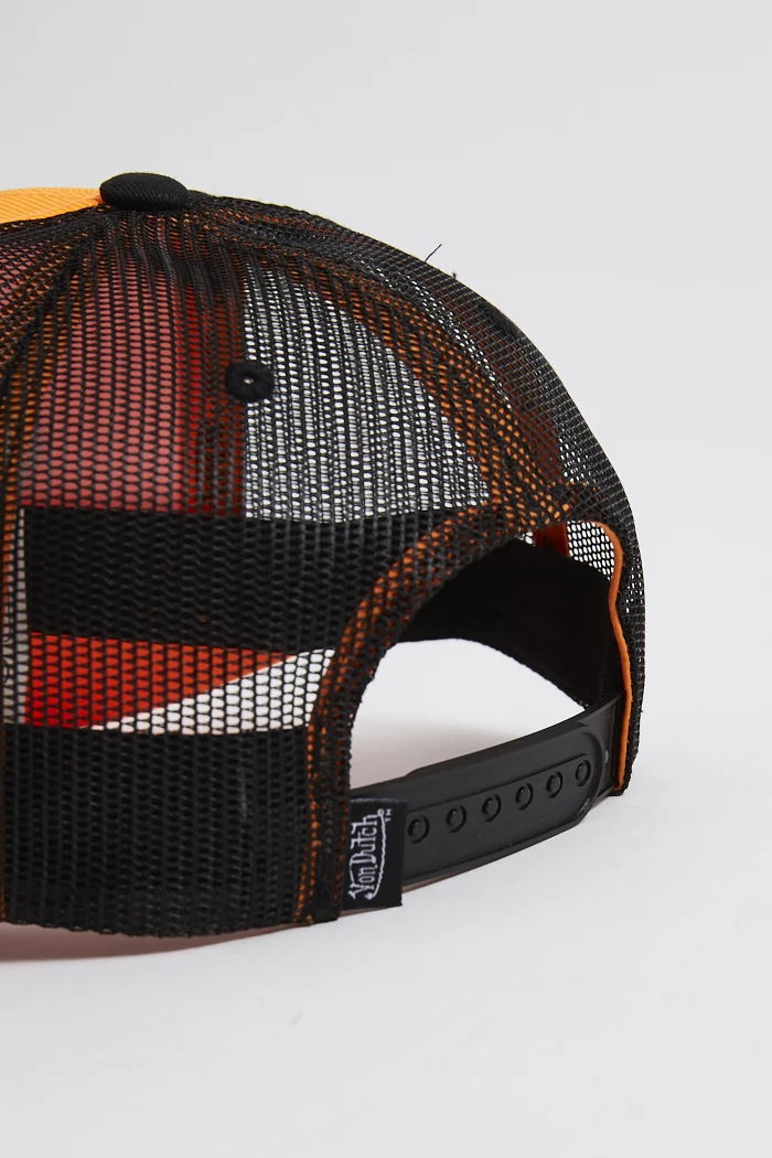 Casquette De Baseball Rod & Custom - 100% Coton, Motif Flamme Orange/jaune Sur Noir, Occasion