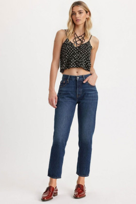 Jeans 501 crop dark indigo femme