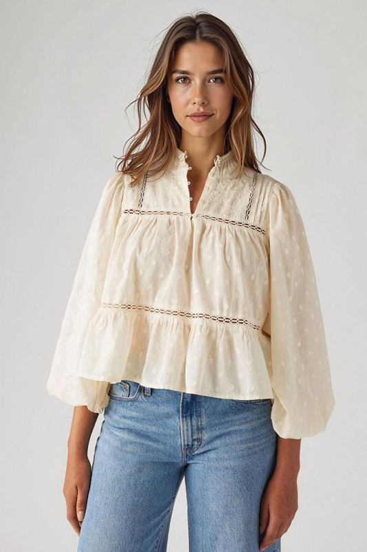 Blouse Lucia crème femme
