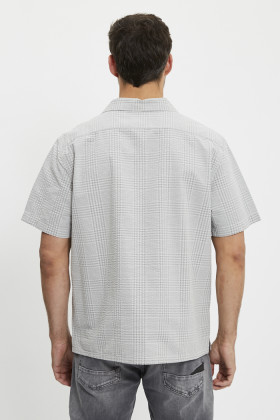 Chemise Camp Standard grise à carreaux