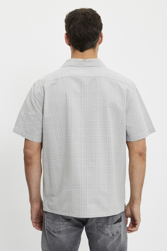 Chemise Camp Standard grise à carreaux