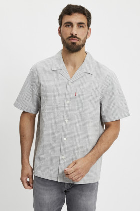 Chemise Camp Standard grise à carreaux homme