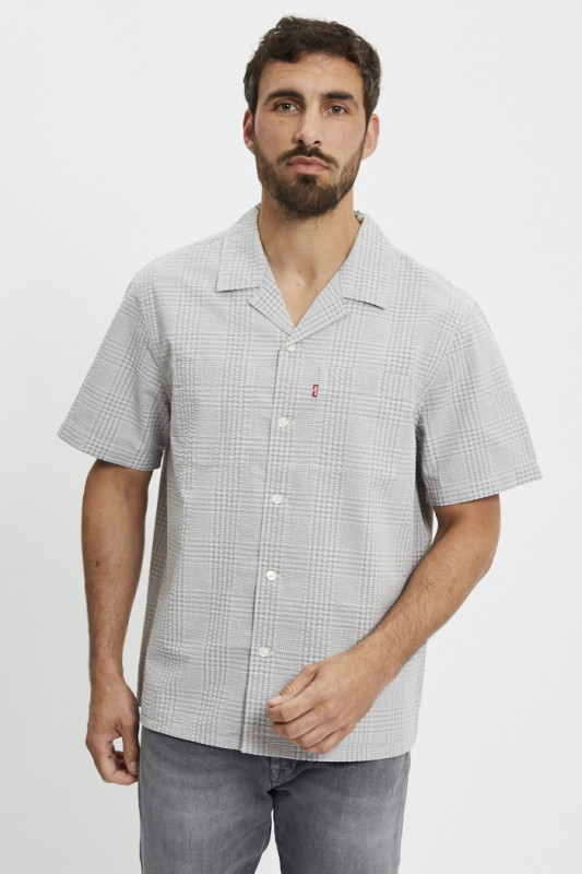 Chemise Camp Standard grise à carreaux homme