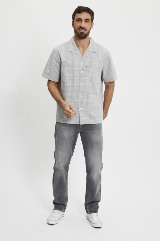 Chemise Camp Standard grise à carreaux homme levi's