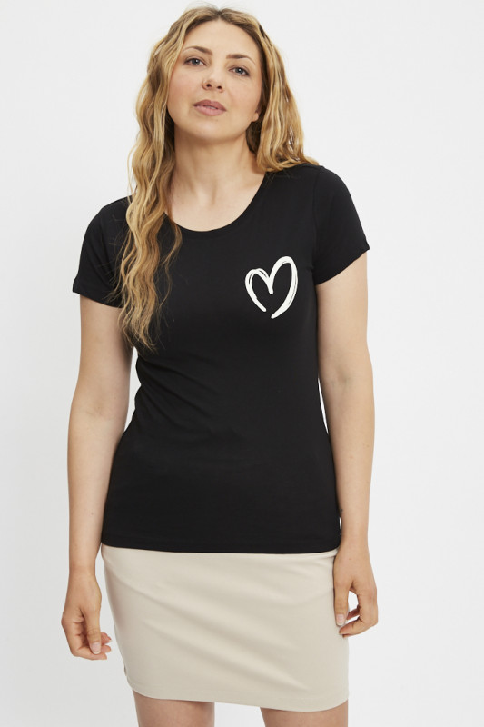 T-shirt Paris Love noir femme
