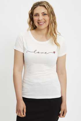 T-shirt Paris Love blanc femme