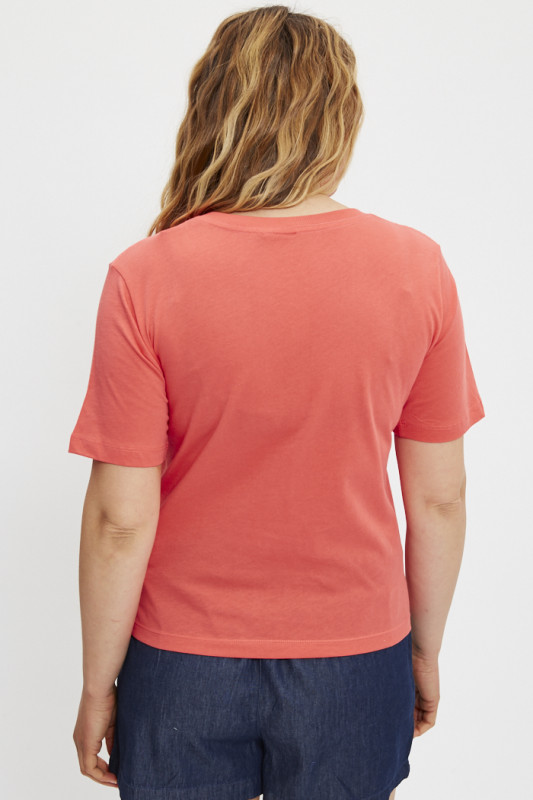 T-shirt Rex col V rose Dubarry femme