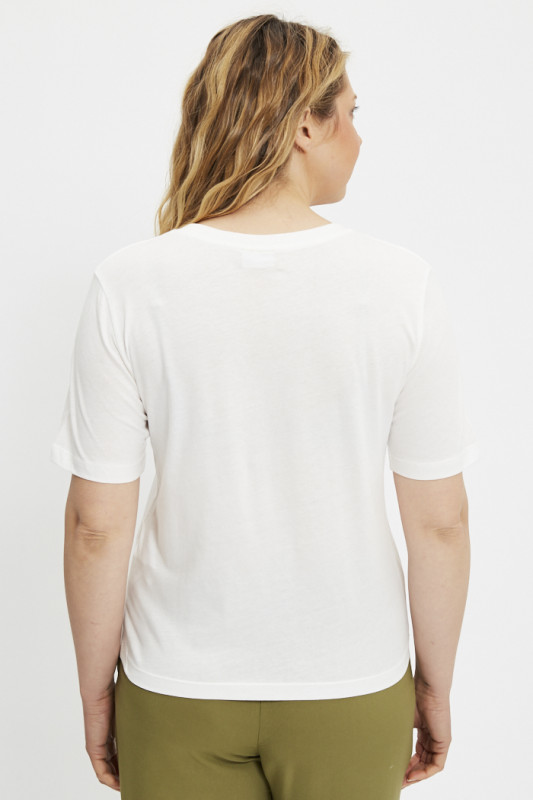 T-shirt Rex col V blanc