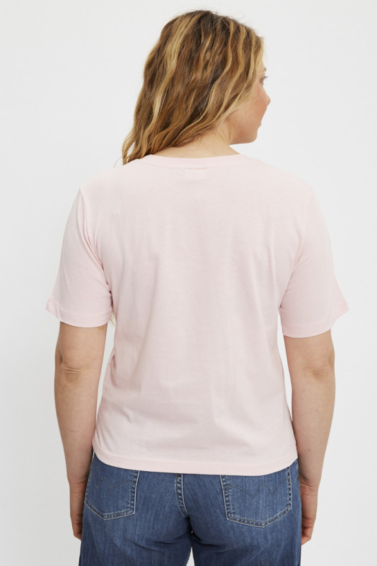 T-shirt Rex col V rose poudré